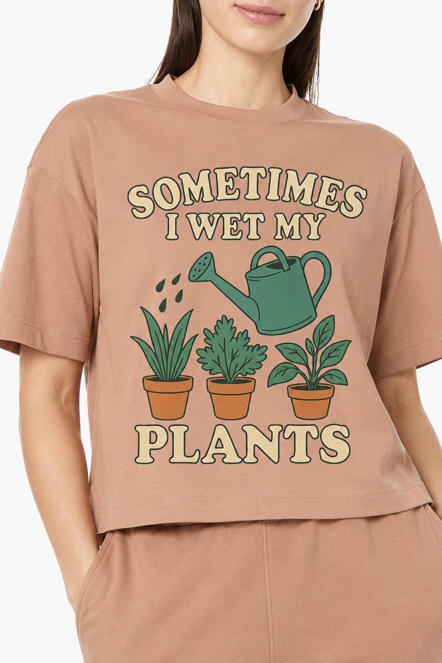 Sometimes I Wet My Plants Organic Cotton Boxy Tee